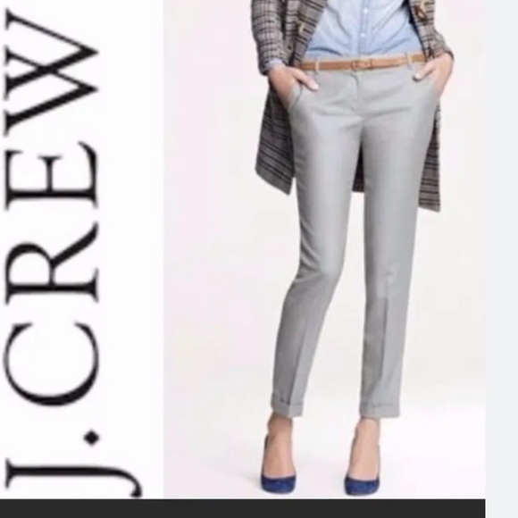 J Crew Café Capri Grey Pleated Pants Size 4 - Picture 1 of 7